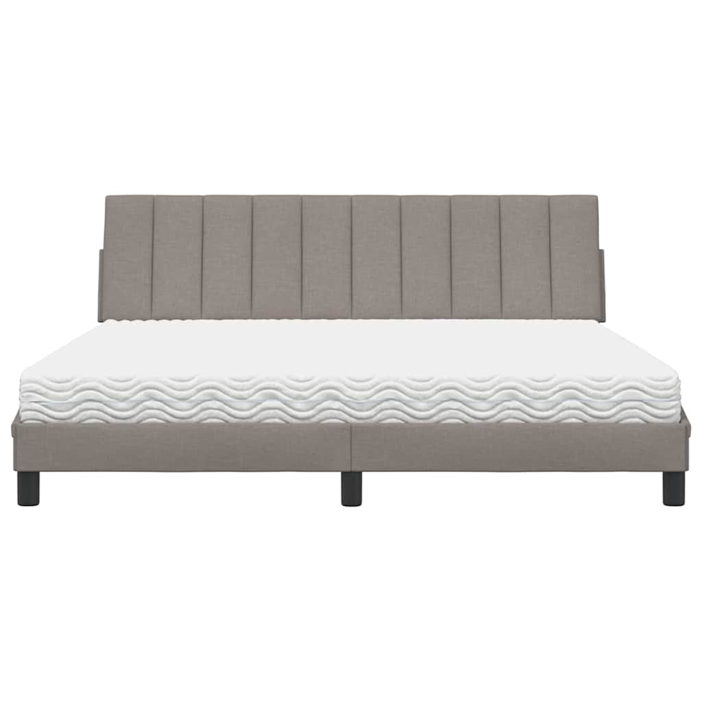 vidaXL Bed met matras "Hanko" stof taupe 180x200 cm, foto 4