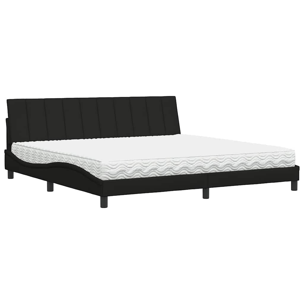 vidaXL Bed met matras "Hanko" stof zwart 200x200 cm, foto 3