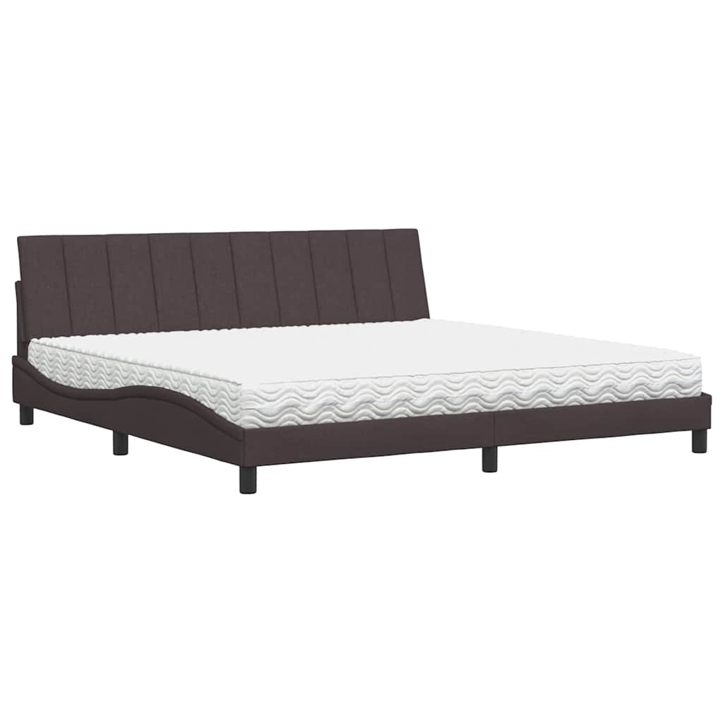 vidaXL Bed met matras "Hanko" stof donkerbruin 200x200 cm bruin, foto 3