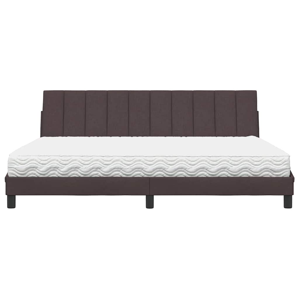 vidaXL Bed met matras "Hanko" stof donkerbruin 200x200 cm bruin, foto 4