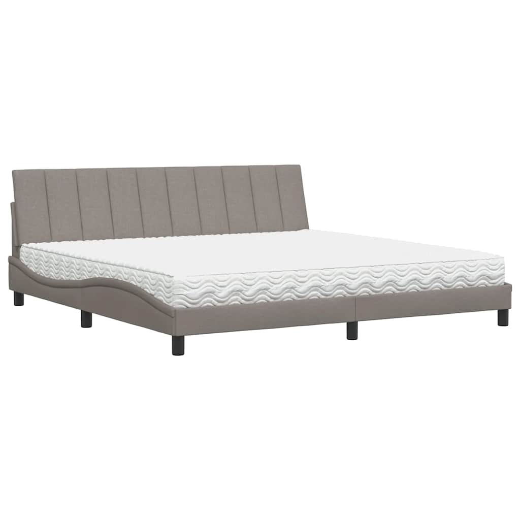 vidaXL Postel s matrací taupe 200 x 200 cm textil