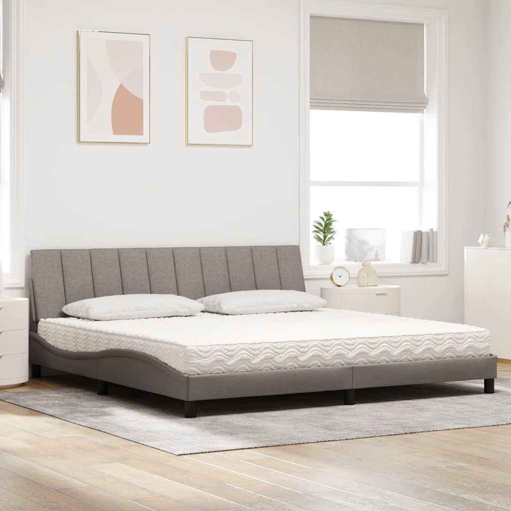 vidaXL Bed met matras "Hanko" stof taupe 200x200 cm, foto 2