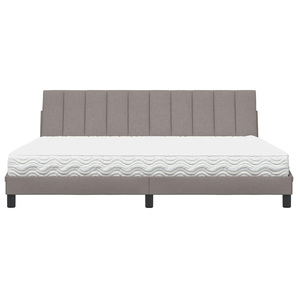 vidaXL Bed met matras "Hanko" stof taupe 200x200 cm, foto 4