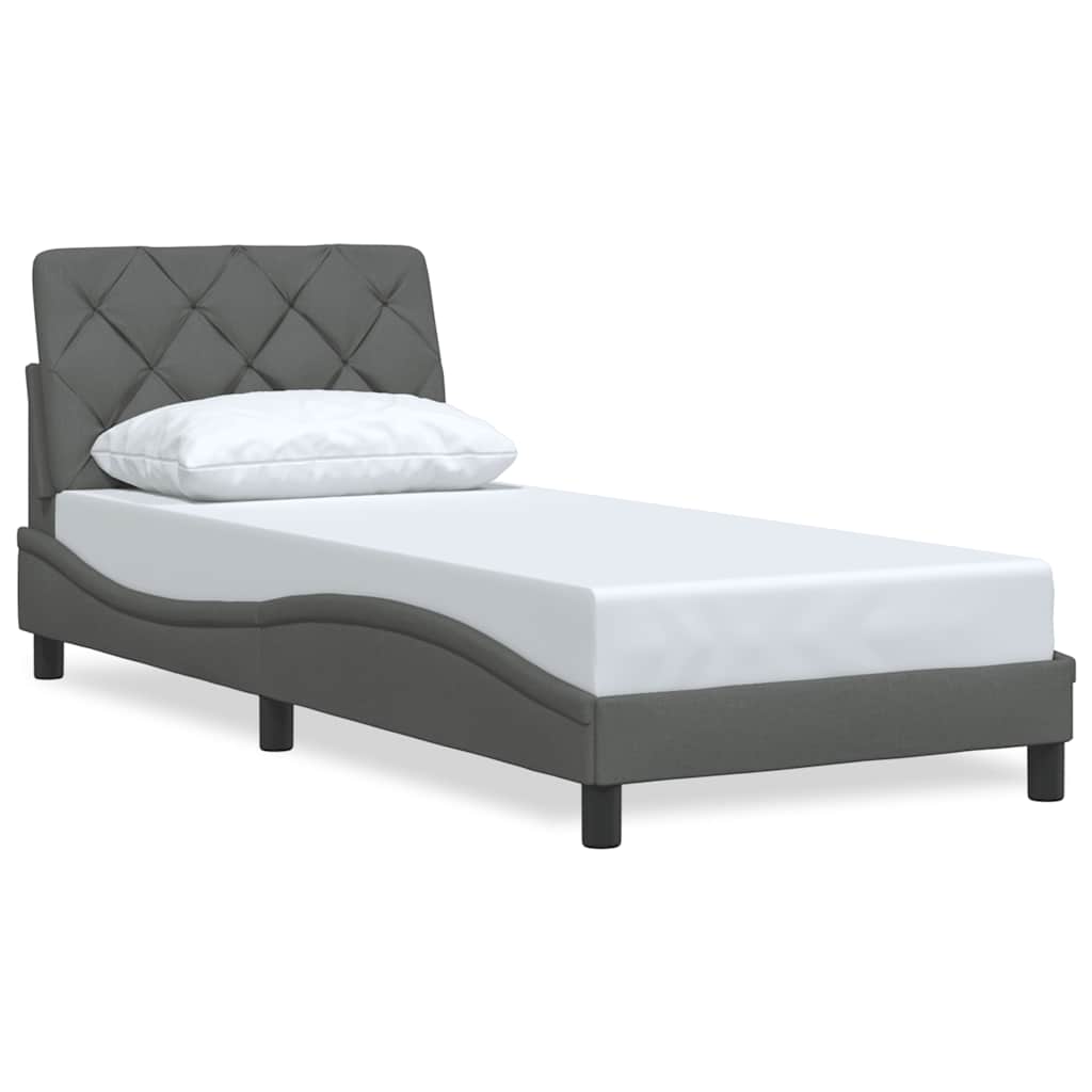 vidaXL Bedframe zonder matras 80x200 cm stof donkergrijs grijs, foto 3