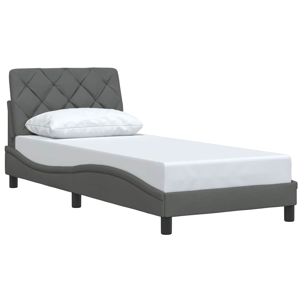 vidaXL Bedframe zonder matras 80x200 cm stof donkergrijs grijs, foto 2