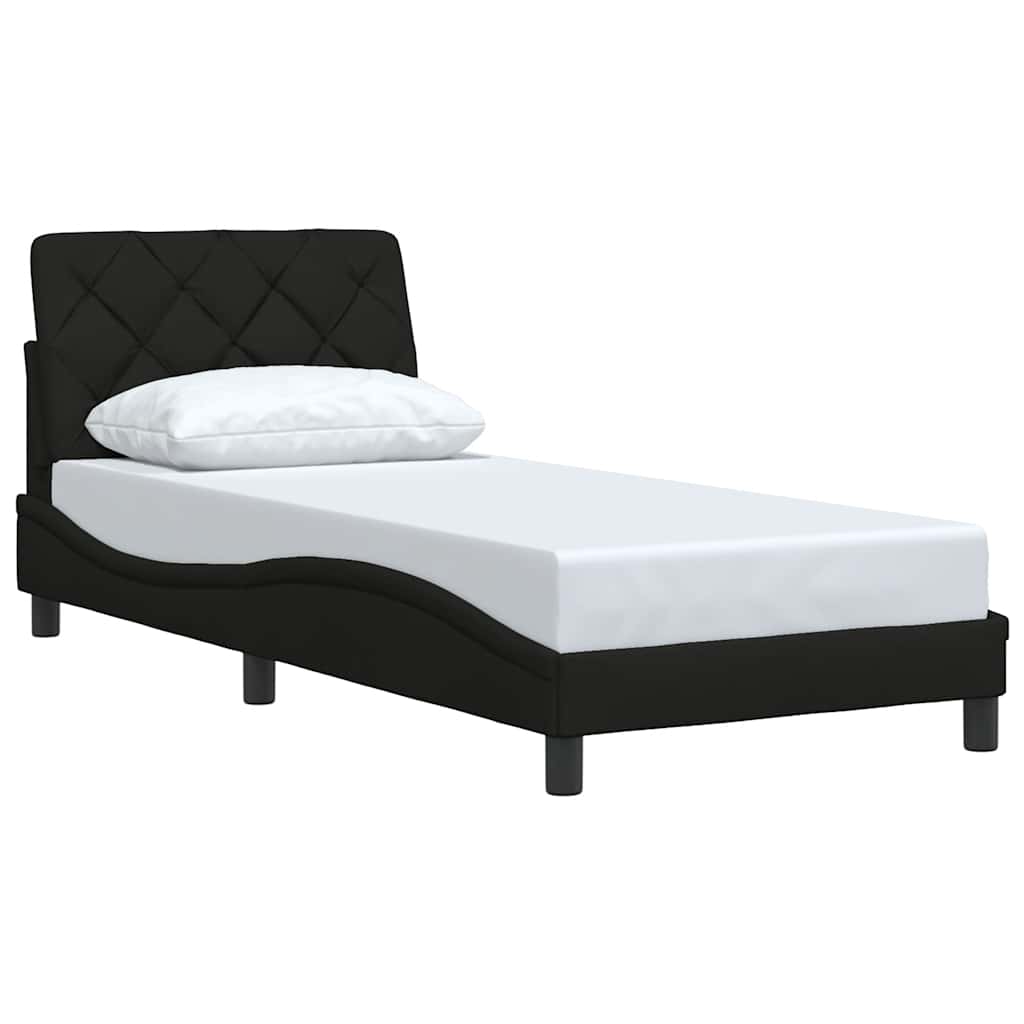 vidaXL Bedframe zonder matras 80x200 cm stof zwart afbeelding