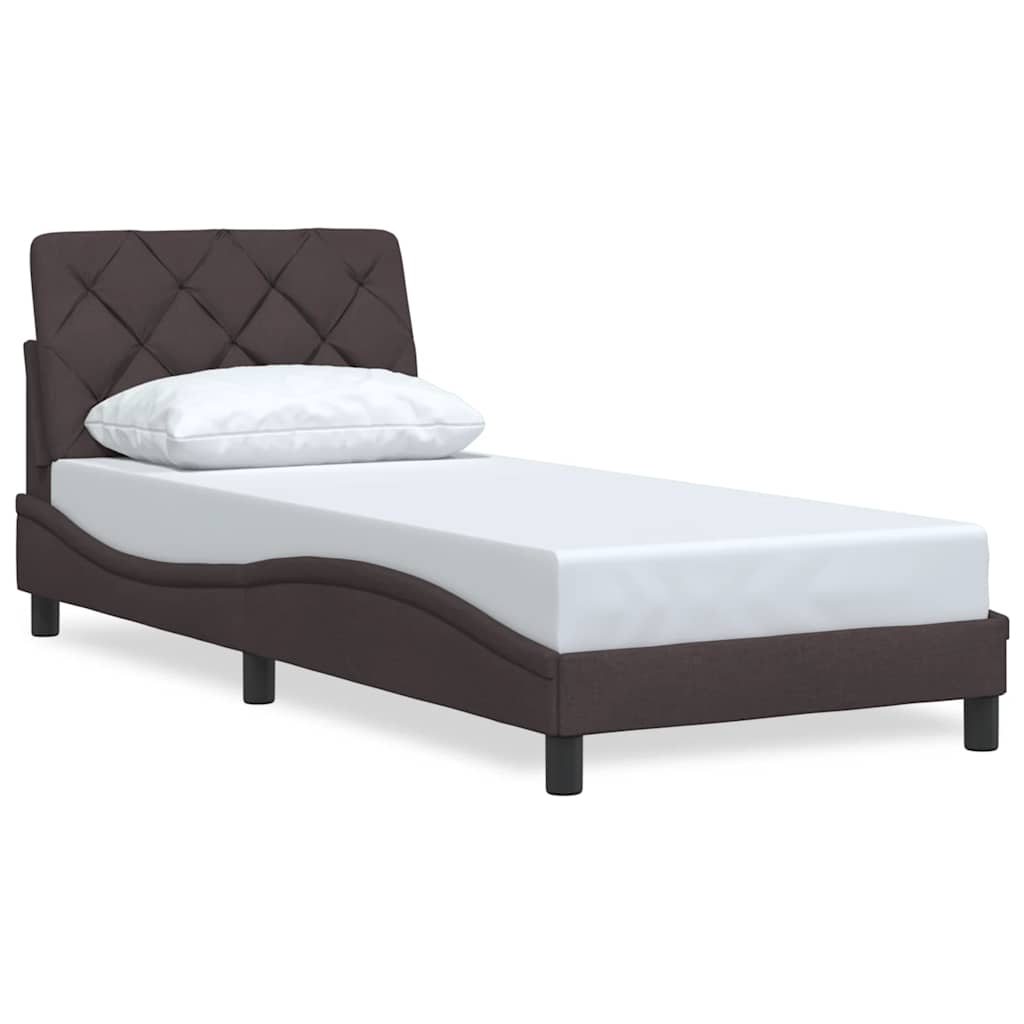 vidaXL Rám postele bez matrace tmavě hnědá 80 x 200 cm textil