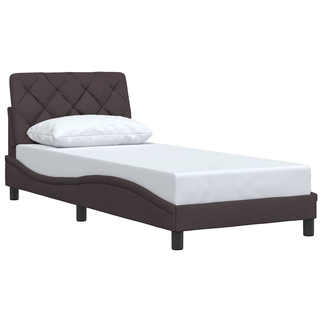 vidaXL Bedframe zonder matras 80x200 cm stof donkerbruin bruin, foto 2