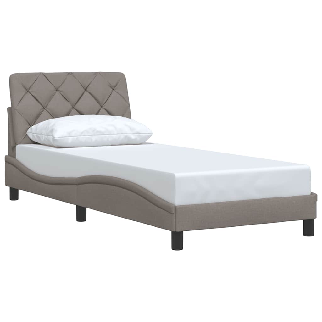vidaXL Bedframe zonder matras 80x200 cm stof taupe afbeelding