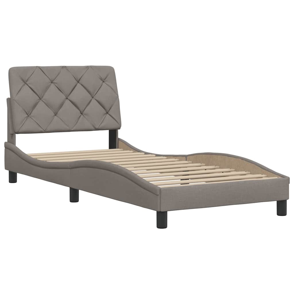 vidaXL Bedframe zonder matras 80x200 cm stof taupe, foto 4