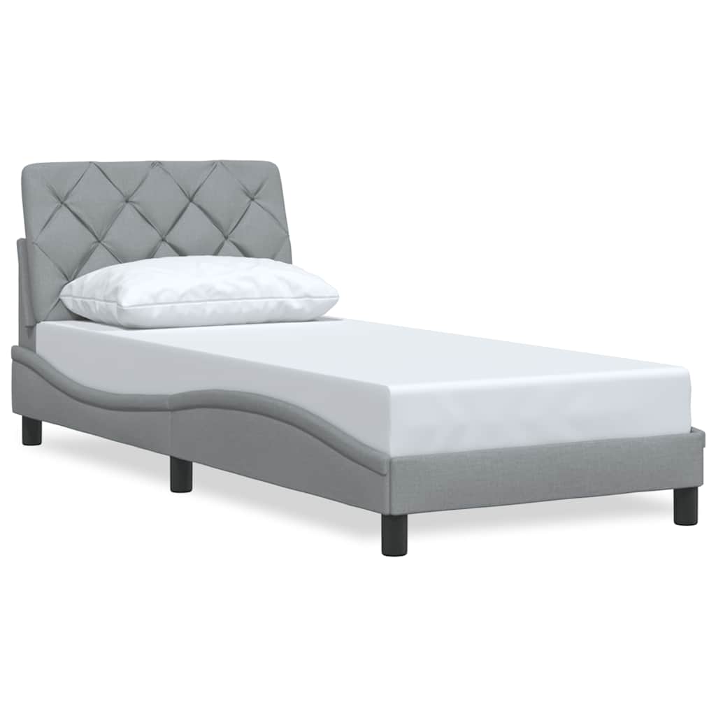 E-shop vidaXL Rám postele bez matraca bledosivý 90x190 cm látka