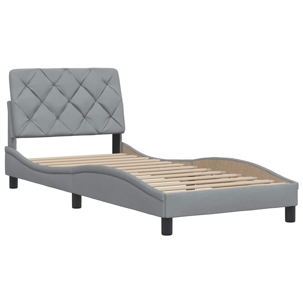 vidaXL Bedframe zonder matras 90x190 cm stof lichtgrijs grijs, foto 4