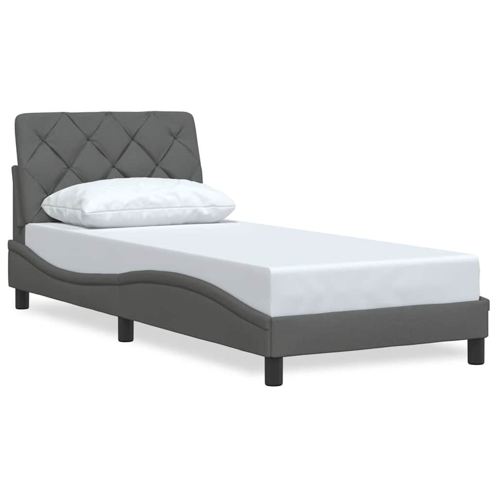 E-shop vidaXL Rám postele bez matraca tmavosivá 90x190 cm látka
