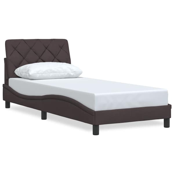vidaXL voodiraam ilma madratsita Tumepruun 90x190 cm kangas