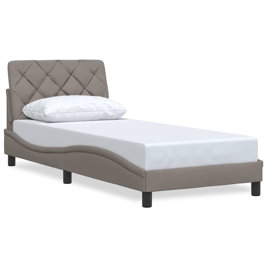 vidaXL Bedframe zonder matras 90x190 cm stof taupe, foto 3
