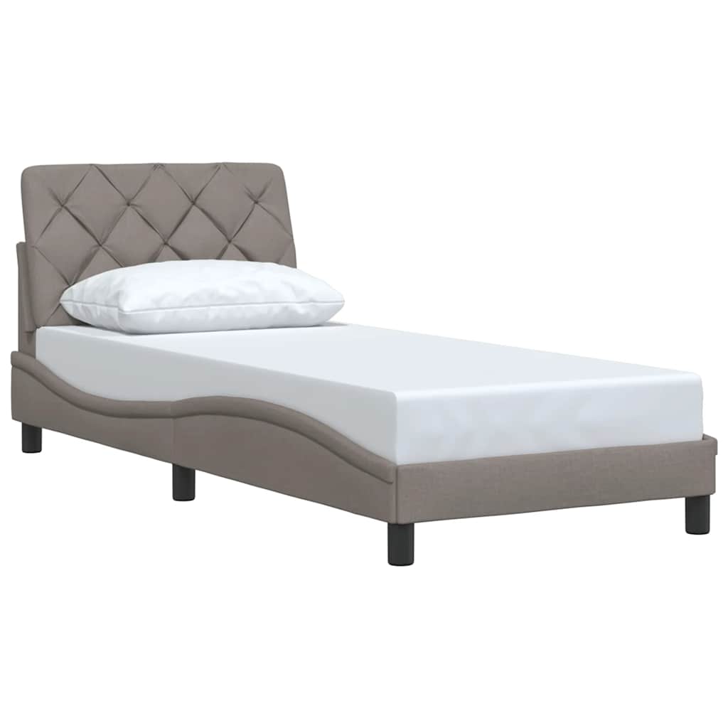 vidaXL Bedframe zonder matras 90x190 cm stof taupe afbeelding