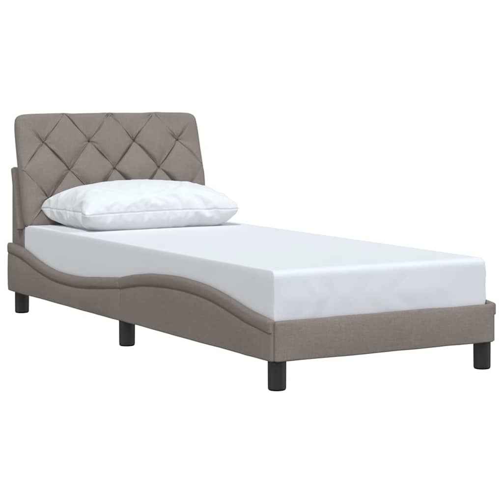 vidaXL Bedframe zonder matras 90x190 cm stof taupe, foto 2