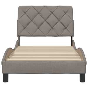 Rám postele bez matrací taupe 90x190 cm textil - obrázek 5