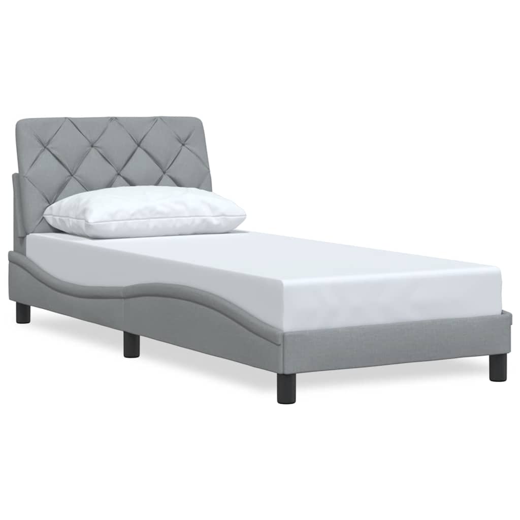 E-shop vidaXL Rám postele bez matraca bledosivý 90x200 cm látka