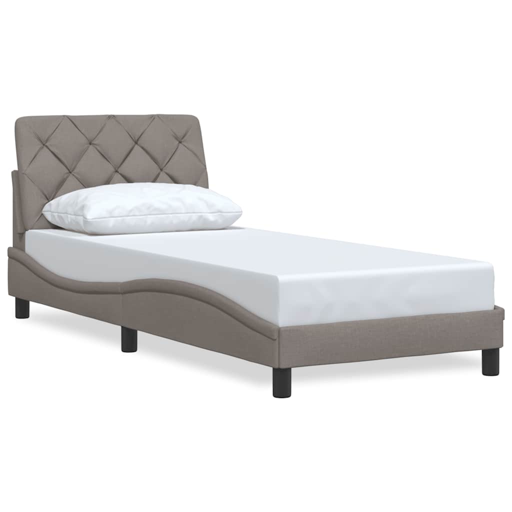 vidaXL Rám postele bez matrací taupe 90x200 cm textil
