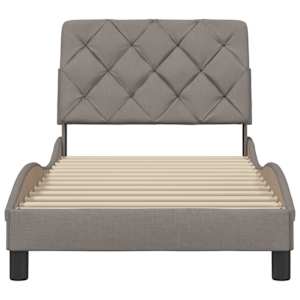 Rám postele bez matrací taupe 90x200 cm textil - obrázek 5