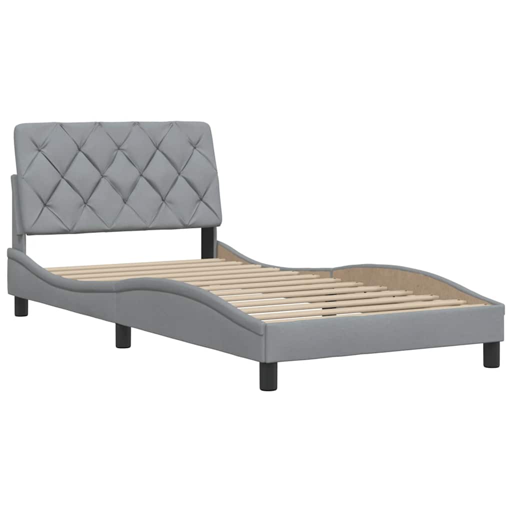 vidaXL Bedframe zonder matras 100x200 cm stof lichtgrijs grijs, foto 4