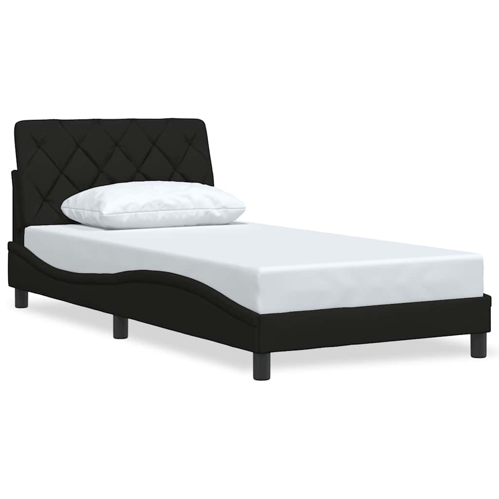 vidaXL Bedframe zonder matras 100x200 cm stof zwart, foto 3