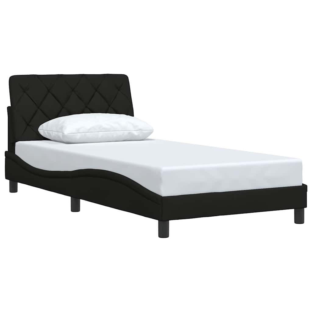 vidaXL Bedframe zonder matras 100x200 cm stof zwart afbeelding