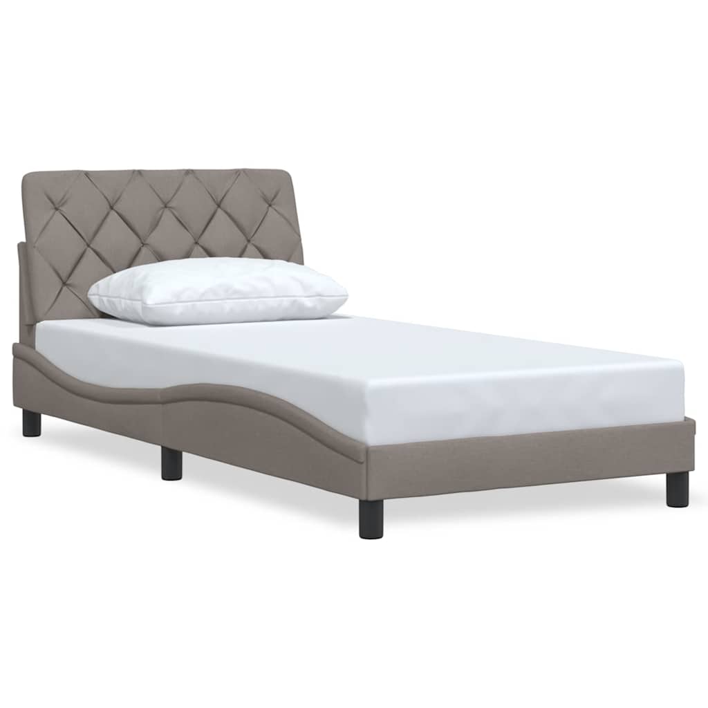 vidaXL Bedframe zonder matras 100x200 cm stof taupe afbeelding