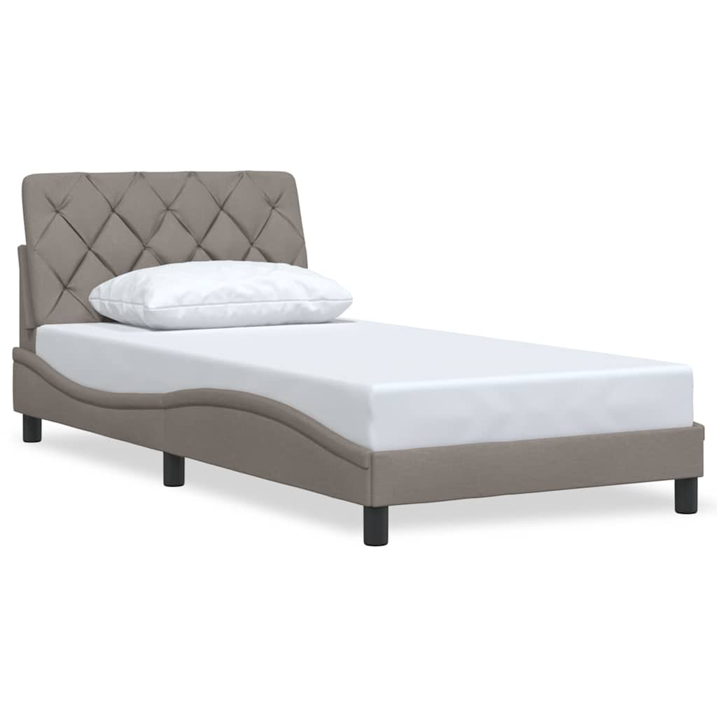 vidaXL - Bedframe - zonder - matras - 100x200 - cm - stof - taupe