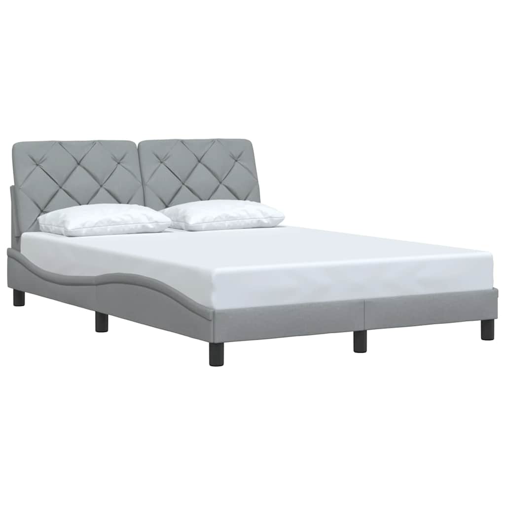 vidaXL Bedframe zonder matras 120x200 cm stof lichtgrijs grijs, foto 3
