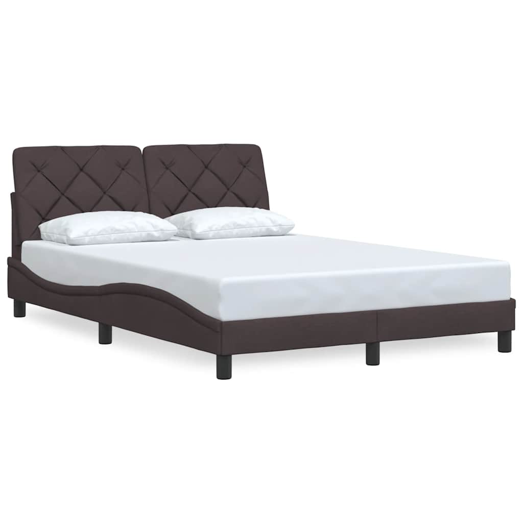 vidaXL Bedframe zonder matras 120x200 cm stof donkerbruin afbeelding