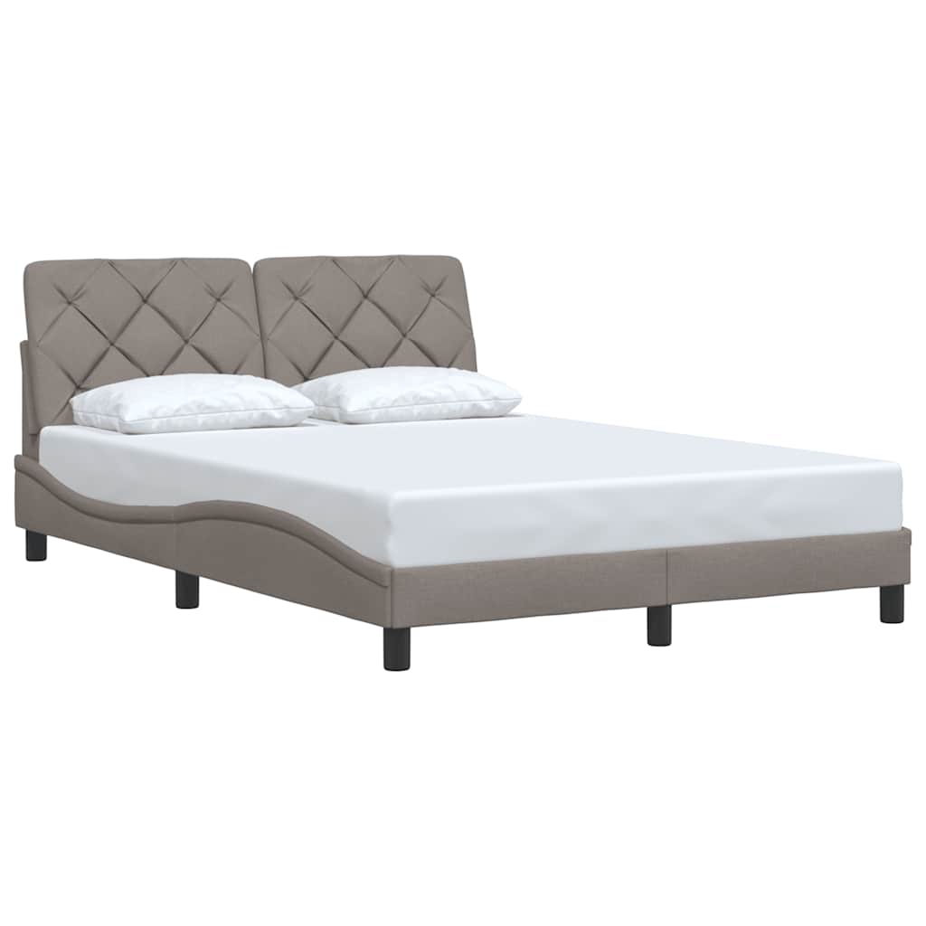 vidaXL Bedframe zonder matras 120x200 cm stof taupe, foto 3