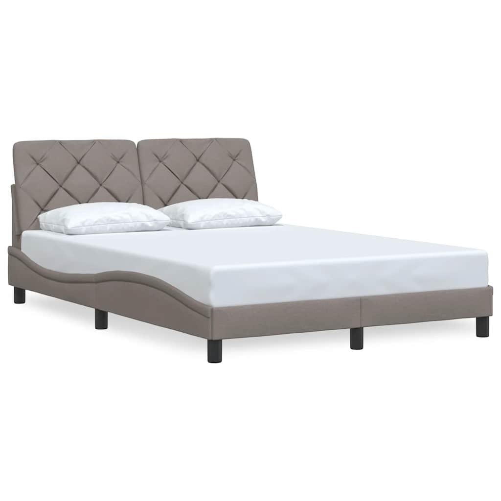 vidaXL Bedframe zonder matras 120x200 cm stof taupe, foto 2