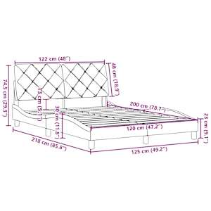 Rám postele bez matrace krémový 120 x 200 cm textil - obrázek 13