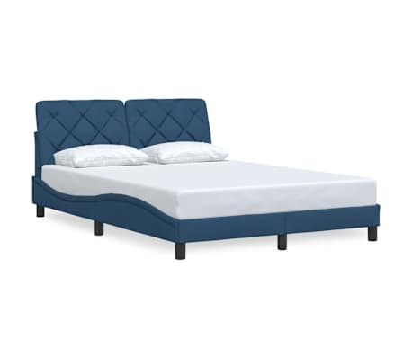 vidaXL Estrutura de cama sem colch&atilde;o 120x200 cm tecido azul