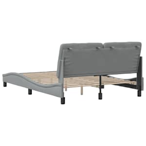 Rám postele bez matrace světle šedý 140 x 190 cm textil - obrázek 9