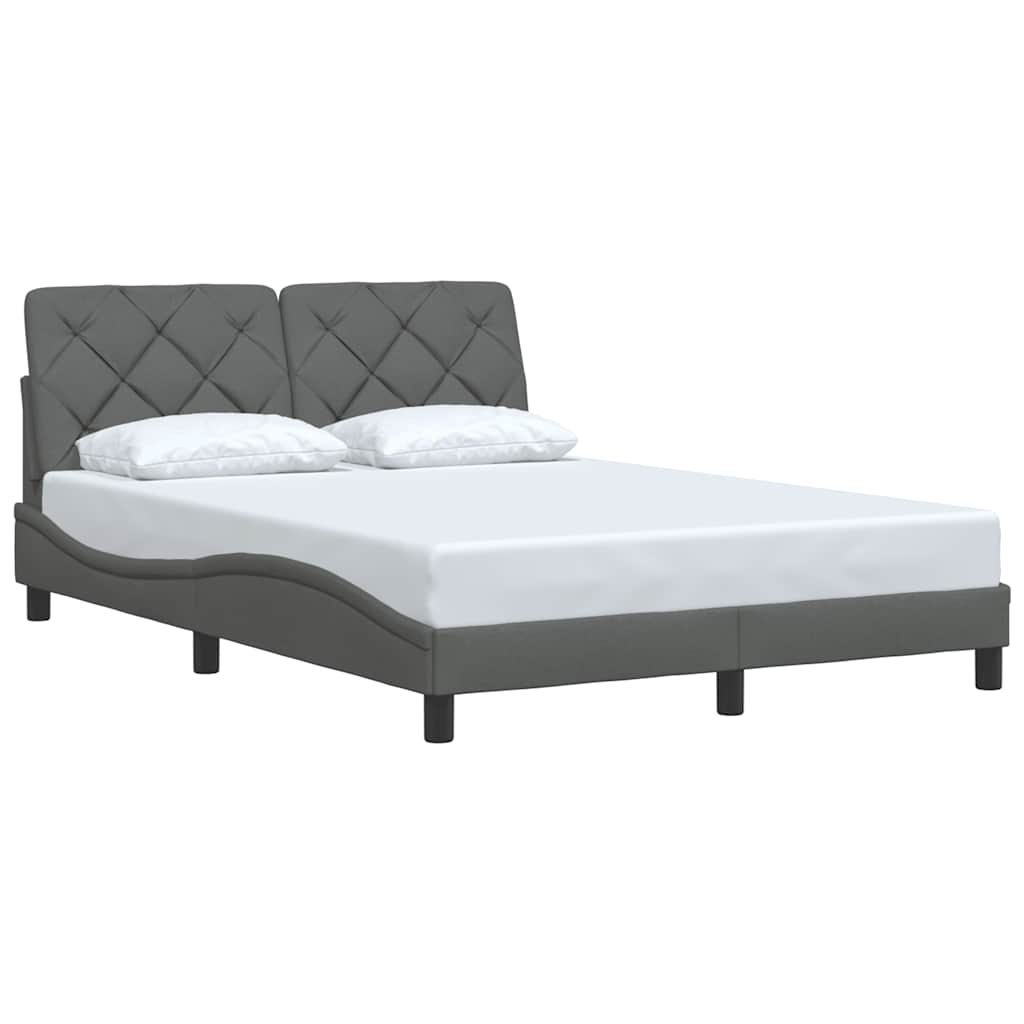 E-shop vidaXL Rám postele bez matraca tmavosivý 140x190 cm látka