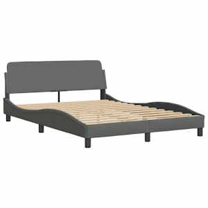 Rám postele bez matrace tmavě šedý 140 x 190 cm textil - obrázek 6
