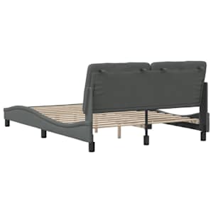 Rám postele bez matrace tmavě šedý 140 x 190 cm textil - obrázek 9