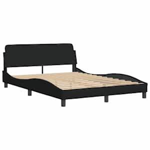 Rám postele bez matrace černý 140 x 190 cm textil - obrázek 6