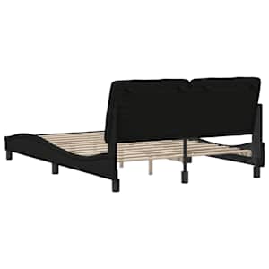 Rám postele bez matrace černý 140 x 190 cm textil - obrázek 9