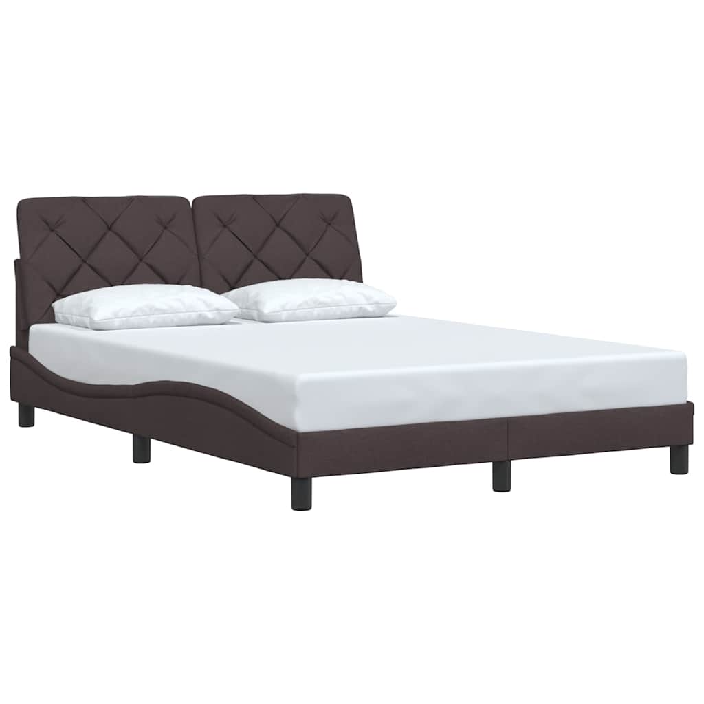 vidaXL Rám postele bez matrace tmavě hnědý 140 x 190 cm textil