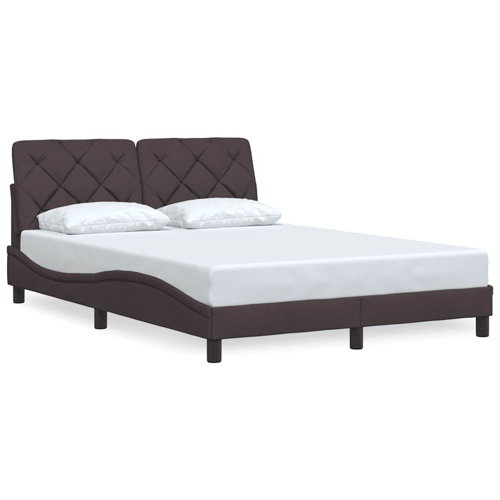 vidaXL Bedframe zonder matras stof donkerbruin 140x190 cm bruin, foto 2