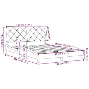 Rám postele bez matrace tmavě hnědý 140 x 190 cm textil - obrázek 13