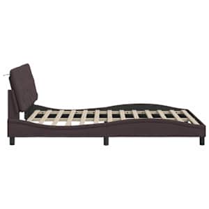 Rám postele bez matrace tmavě hnědý 140 x 190 cm textil - obrázek 8