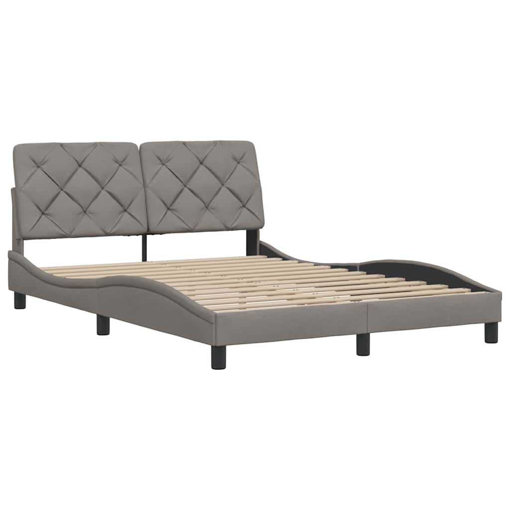 vidaXL Bedframe zonder matras stof taupe 140x190 cm afbeelding