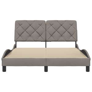 Rám postele bez matrace taupe 140 x 190 cm textil - obrázek 5