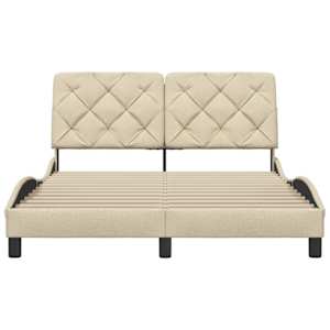 Rám postele bez matrace krémový 140 x 190 cm textil - obrázek 5