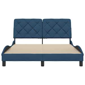 Rám postele bez matrace modrý 140 x 190 cm textil - obrázek 5